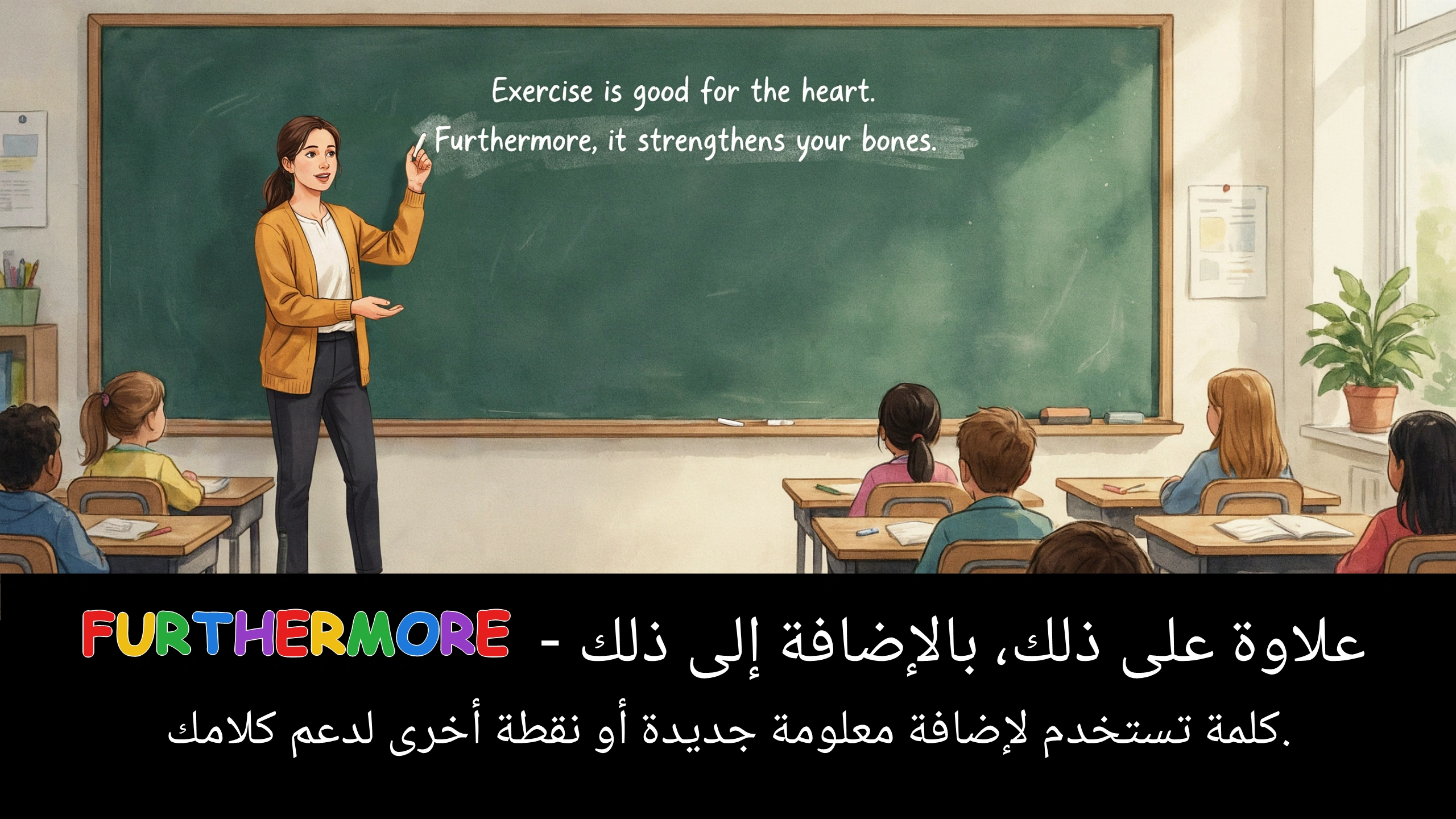 Arabic Illustration for furthermore